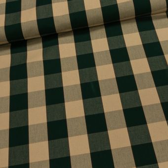 Potahové akrylové plátno (dralon, teflon) na zahradní nábytek, zeleno-béžová kostka, š.140cm (látka v metráži)