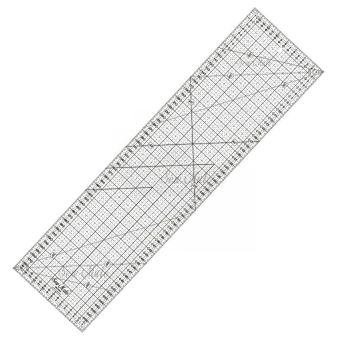 Rastrové pravítko na patchwork, látky DONWEI M1660 BK, černý popis, 16x60cm