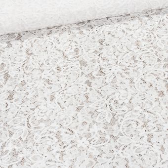 Šatovka / krajka LILI 1 elastická, bílá, š.150cm (látka v metráži)