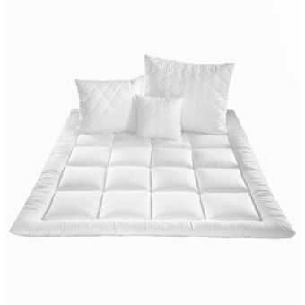 Set SCHON z dutého vlákna, prošívaný, přikrývka 140x200cm, polštář 70x90cm, PLUS, celoroční (1000 + 1000g)