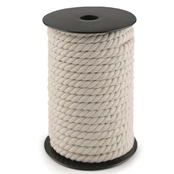 Bavlněná kroucená šňůra / provaz 510520 režná na tašky, průměr 15mm (šňůra na metry)
