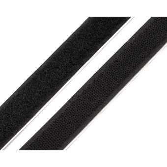 Suchý zip háček + plyš samolepící 070199 černý, šířka 2cm (v metráži)