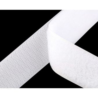 Suchý zip háček + plyš 740601 bílý, šířka 3,8cm (v metráži)