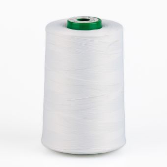Texturovaná poylesterová, pružná chemlonová nit POLYTEX 90 pro overlocky/průmyslové/klasické šicí stroje, 001 bílá, návin 5000m
