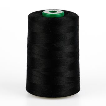 Texturovaná poylesterová, pružná chemlonová nit POLYTEX 90 pro overlocky/průmyslové/klasické šicí stroje, 999 černá, návin 5000m