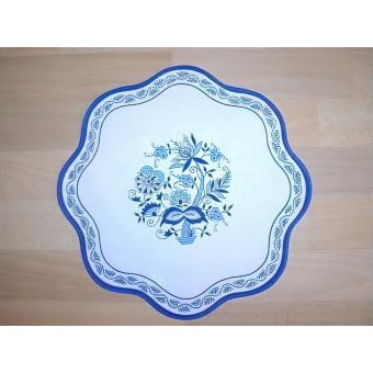 Kuchyňský ubrus / prostírka CIBULÁK, modrobílý, průměr 36cm (kruh) 