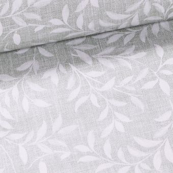 Ubrus PVC s textilním podkladem 13U/11, smetanové lístky na zeleném žíhání, š.140cm (metráž)