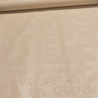 Ubrus PVC s textilním podkladem 5656003, béžový damaškový vzor listů, š.140cm (metráž)
