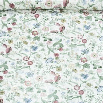 Ubrus PVC s textilním podkladem 5M3/02, jarní zahrada, vínovo-zelená, š.140cm (metráž)