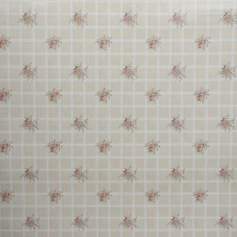 Ubrus PVC s textilním podkladem C47-1, provencálská kostka s květinami, béžová, š.140cm (metráž)