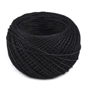Univerzální šicí nit kovářská 240142/9005 lněná, černá, návin 50m, plastové pouzdro 
