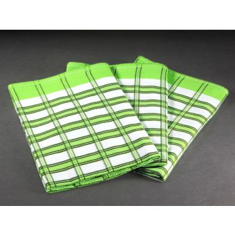 Kuchyňské utěrky EGYPTSKÁ BAVLNA 21, zelené střední káro, 3 kusy, 50x70cm