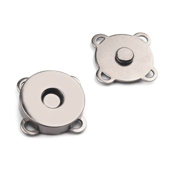 Zapínání na kabelku 730018/1, průměr 18mm, magnetické, černý nikl, kov, 1 pár