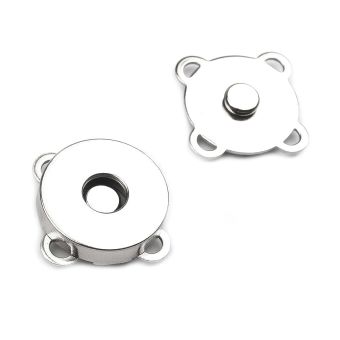 Zapínání na kabelku 730018/3, průměr 18mm, magnetické, nikl, stříbrná, kov, 1 pár