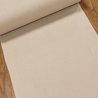 Žebrovaný bavlněný úplet  8492 002 hrubší, jednobarevný tmavě béžový, š.35cm (látka v metráži)