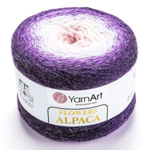 Pletací / háčkovací příze YarnArt FLOWERS ALPACA 427 fialovo-růžová, melírovaná (duhová), 250g/940m