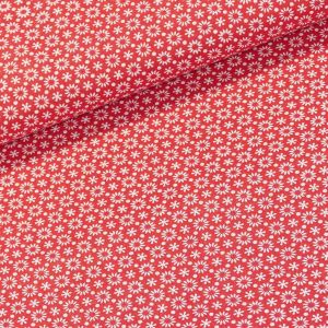 Bavlněné plátno 103000/2088 RED, bílé kvítky na červené, š.140cm (látka v metráži)