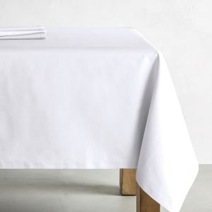Bavlněný hotelový ubrus MARVIN se saténovou vazbou, hladká jednobarevná bílá, 160x160cm (čtverec) 