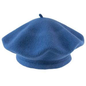 Dámský vlněný baret TONAK FLORA 001-050025, modrý, univerzální velikost
