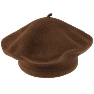 Dámský vlněný baret TONAK FLORA 001-070183, hnědý, univerzální velikost