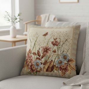 Dekorační povlak na polštářek RETRO VÍNOVÉ KVĚTY, 45x45cm