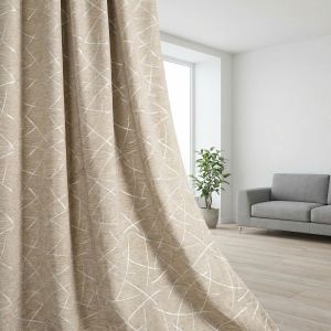 Dekorační závěs 23261/2400, lesklé obloučky, béžový, šířka 140cm (látka v metráži)