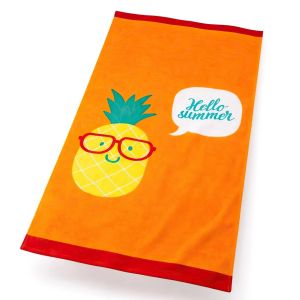Dětská plážová osuška ANANAS ORANŽOVÁ, froté, 70x140cm