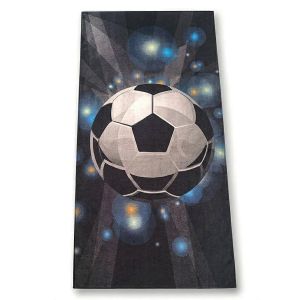 Dětská plážová osuška FOTBALOVÝ MÍČ, šedá, froté, 70x140cm