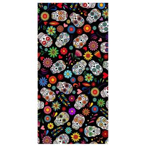 Dětská plážová osuška LEBKY MEXICANA, černá, froté, 70x140cm