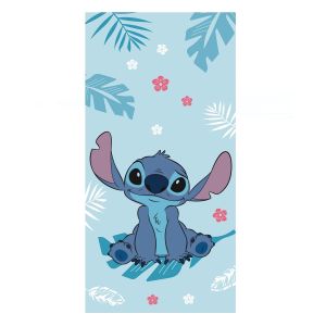 Dětská plážová osuška LILO A STITCH BLUE, modrá, froté, 70x140cm