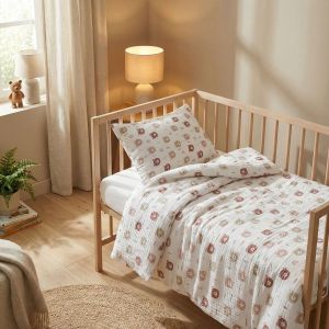 Dětské povlečení do postýlky MUŠELÍN SW MÉĎA A ŠÍP, béžové, mušelín, 100x135cm + 40x60cm
