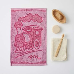 Dětský froté ručník TRAIN PINK, růžový vláček, 30x50cm