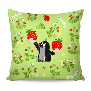 Dětský povlak na polštářek KRTEK NA LOUCE (Krteček), zelený / bílý, 40x40cm