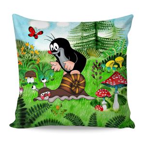Dětský povlak na polštářek KRTEK V LESE (Krteček), zelený, 40x40cm