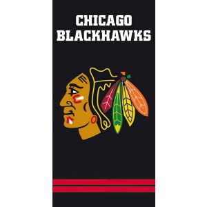Hokejová NHL plážová osuška CHICAGO BLACKHAWKS froté, 70x140cm