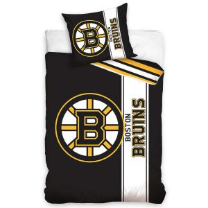 Hokejové povlečení NHL BOSTON BRUINS BELT, černé, bavlna hladká, 140x200cm + 70x90cm 
