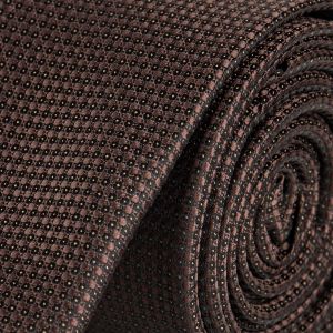 Kravata pánská AMJ úzká vzorovaná KI1126, hnědá