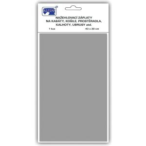 Klasická nažehlovací záplata, textilní bavlněná s nánosem polyetylenu 731-92, světle šedá, 43x20cm
