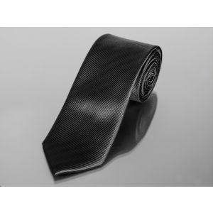 Kravata pánská AMJ, šikmý proužkovaný vzor KU0027, černá