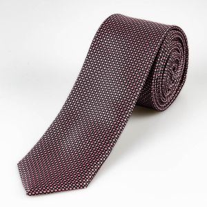 Kravata pánská AMJ úzká kostičkovaná KI0861, tmavě růžová