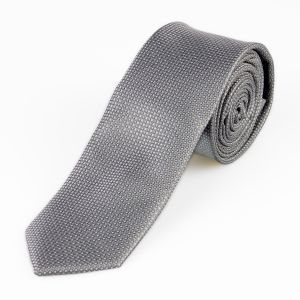 Kravata pánská AMJ úzká kostičkovaná KI0890, šedá