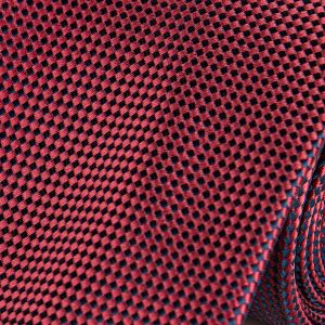 Kravata pánská s kapesníčkem AMJ, kostičkovaná, KK0547, vínová