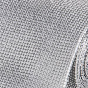 Kravata pánská s kapesníčkem AMJ, kostičkovaná, KK0556, světle šedá