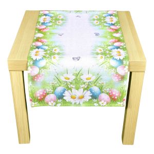 Kuchyňský ubrus VELIKONOCE CYH6114 TISK, kraslice, zelená 40x90cm (obdélník) 