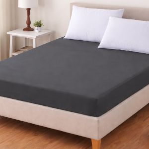 Luxusní napínací mako-jersey prostěradlo s lycrou DELUXE Collection 180x200cm / 30cm elastické, antracitové