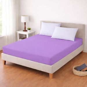 Luxusní napínací mako-jersey prostěradlo s lycrou DELUXE Collection 180x200cm / 30cm elastické, fialové