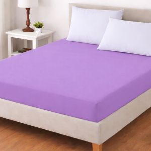 Luxusní napínací mako-jersey prostěradlo s lycrou DELUXE Collection 180x200cm / 30cm elastické, fialové