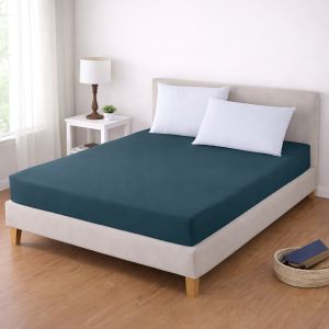 Luxusní napínací mako-jersey prostěradlo s lycrou DELUXE Collection 180x200cm / 30cm elastické, petrolejové