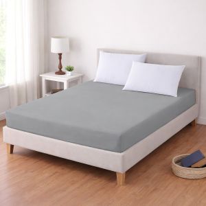 Luxusní napínací mako-jersey prostěradlo s lycrou DELUXE Collection 180x200cm / 30cm elastické, šedé