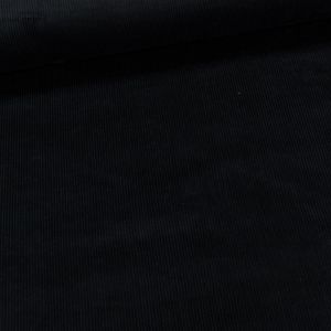 Manšestr bavlněný elastický MR1112-690, jednobarevný černý, š.150cm (látka v metráži)